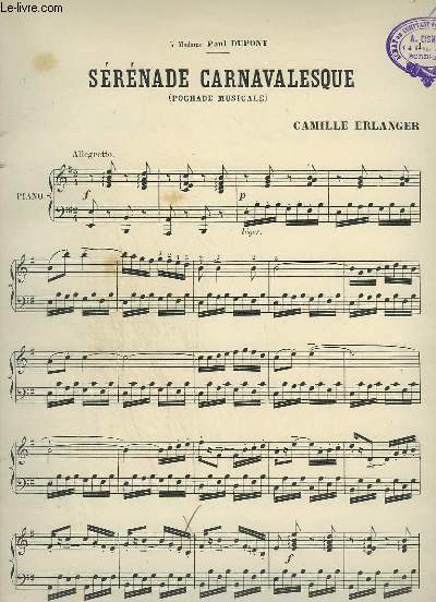SERENADE CARNAVALESQUE - POCHADE MUSICALE POUR PIANO.