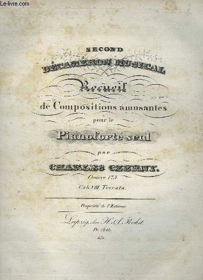 SECOND DECAMERON MUSICAL - RECUEIL DE COMPOSITIONS AMUSANTES POUR LE PIANOFORTE SEUL.