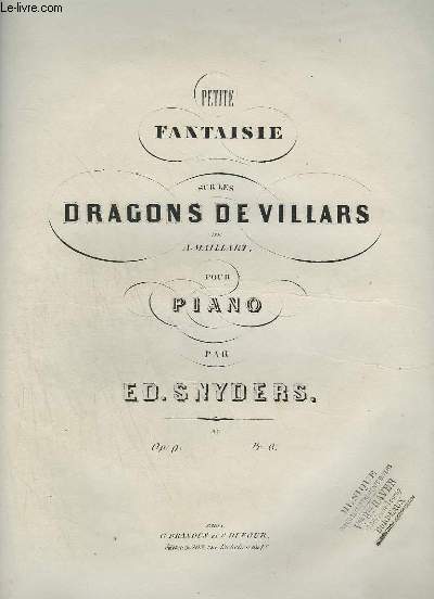 PETITE FANTAISIE SUR LES DRAGONS DE VILLARS DE A. MAILLART POUR PIANO.