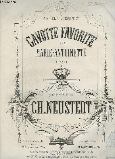 GAVOTTE FAVORITE DE MARIE ANTOINETTE POUR PIANO.