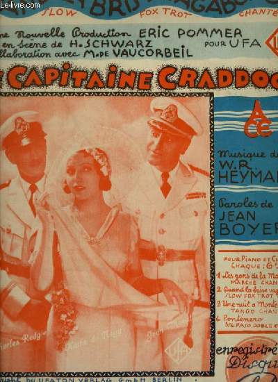 LE CAPITAINE CRADDOCK - N2 : QUAND LA BRISE VAGABONDE - PIANO ET CHANT.