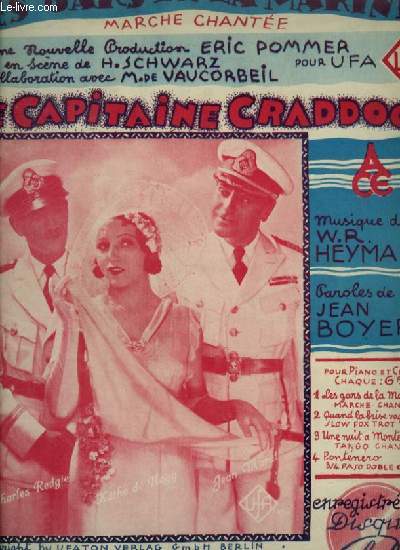 LE CAPITAINE CRADDOCK - N1 : LES GARS DE LA MARINE - PIANO ET CHANT.