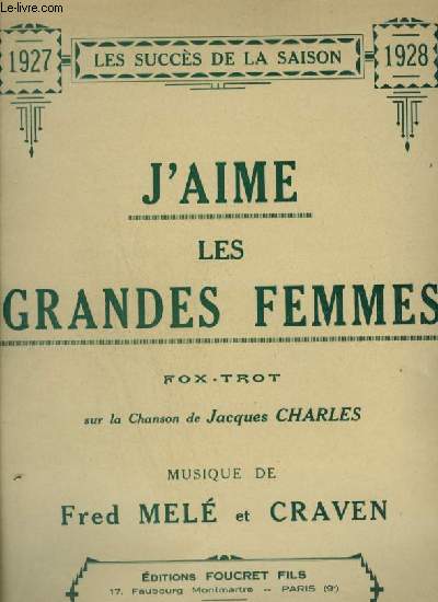 J'AIME LES GRANDES FEMMES - PIANO.