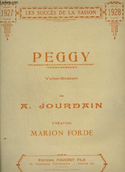 PEGGY - VALSE BOSTON POUR PIANO.