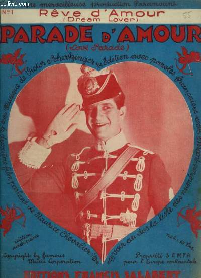 PARADE D'AMOUR - N1 : REVE D'AMOUR - PIANO ET CHANT.