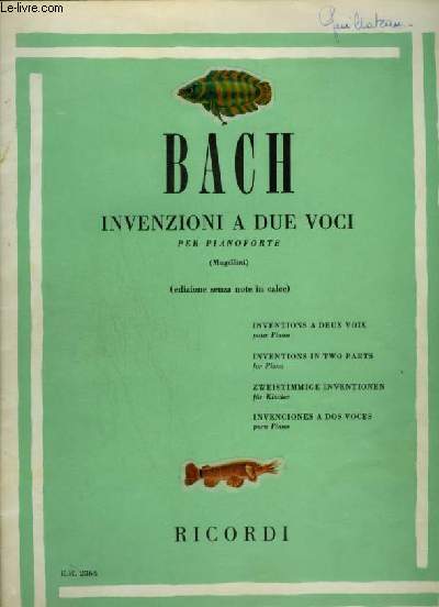 INVENZIONI A DUE VOCI - PER PIANOFORTE.