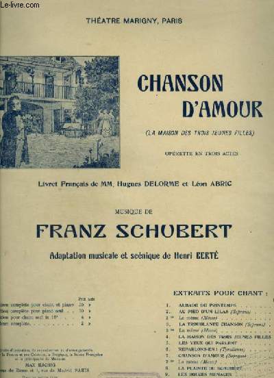 CHANSON D'AMOUR - N10 : SERENADE POUR PIANO ET CHANT.