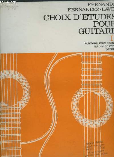 CHOIX D'ETUDES POUR GUITARE - VOLUME 2 : COURS ELEMENTAIRE.