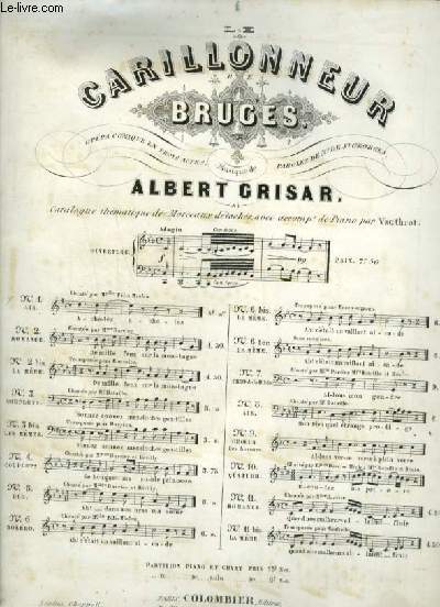 LE CARILLONEUR DE BRUCES - N1 : AIR POUR PIANO ET CHANT AVEC PAROLES.