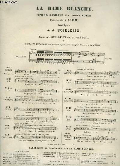 LA DAME BLANCHE - OPERA COMIQUE EN TROIS ACTES N5 : PIANO ET CHANT.