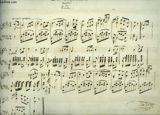 PARTITIONS MANUSCRITES : VON PROCH - DAS ALPENHORN + ANDANTE MAESTOSO SECONDE + PRIME + RODEAU ALLEGRO + POLKA.