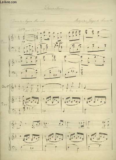 PARTITION MANUSCRITE : DISCRETION - PIANO ET CHANT AVEC PAROLES.