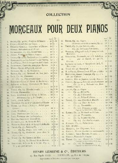 ECHOS D'ALSACE - POUR 2 PIANOS.