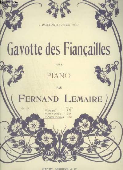 GAVOTTE DES FIANCAILLES POUR 2 PIANOS A 4 MAINS.