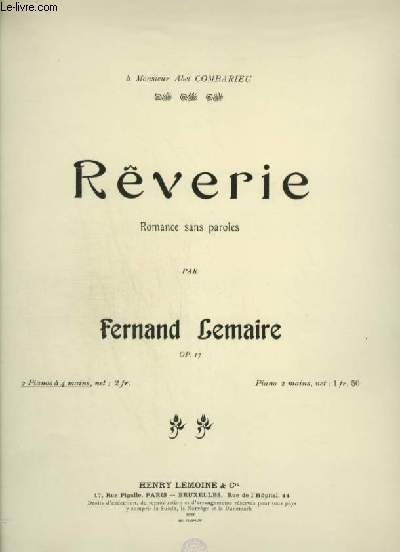 REVERIES - ROMANCE SANS PAROLES POUR 2 PIANOS A 4 MAINS.