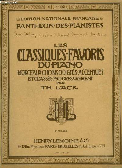 LES CLASSIQUES FAVORIS DU PIANO - VOLUME 4.