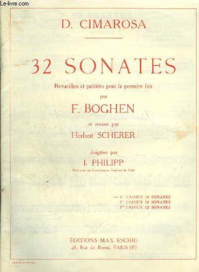 32 SONATES - RECUEILLIES ET PUBLIEES POUR LA PREMIERE FOIS PAR F. BROGHEN - CAHIER 1 : 10 SONATES.