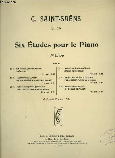 SIX ETUDES POUR LE PIANO - LIVRE 1 N6 : EN FORME DE VALSE - PIANO.