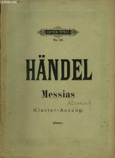 MESSIAS - KLAVIER AUSZUG.