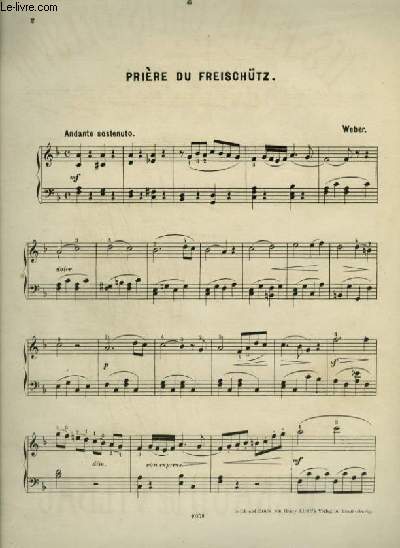 PRIERE DU FREISCHTZ - POUR PIANO.