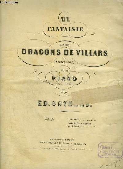 PETITE FANTAISIE SUR LES DRAGONS DE VILLARS POUR PIANO.