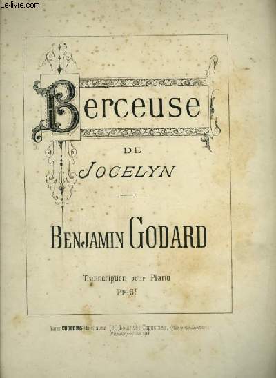 BERCEUSE DE JOCELYN - POUR PIANO.