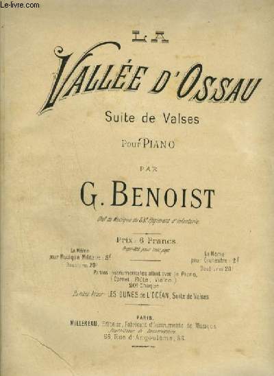 LA VALLEE D'OSSAU - SUITE DE VALSES POUR PIANO.