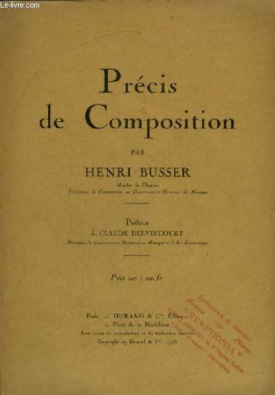 PRECIS DE COMPOSITION