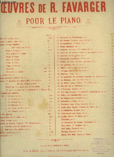 BOLERO - POUR LE PIAN.