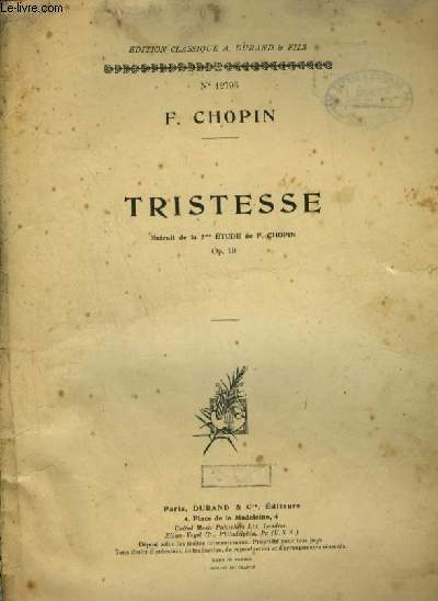 TRISTESSE - POUR PIANO.