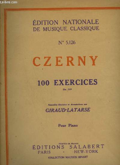 100 EXERCICES - OP.139. POUR PIANO - N2.126.