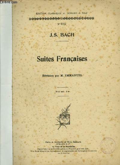 SUITES FRANCAISES - POUR PIANO.