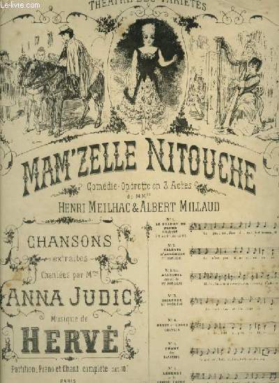 MAM'ZELLE NITOUCHE - N6 : POUR PIANO ET CHANT (DENISE) AVEC PAROLES.
