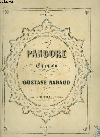 PANDORE - CHANSON POUR PIANO ET CHANT AVEC PAROLES.