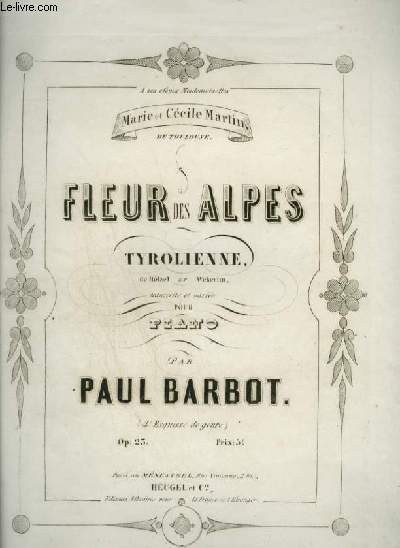 FLEUR DES ALPES - TYROLIENNE POUR PIANO.