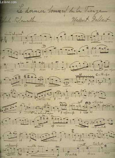 PARTITION MANUSCRITE : LE DERNIER SOMMEIL DE LA VIERGE - PRELUDE POUR VIOLONCELLE.