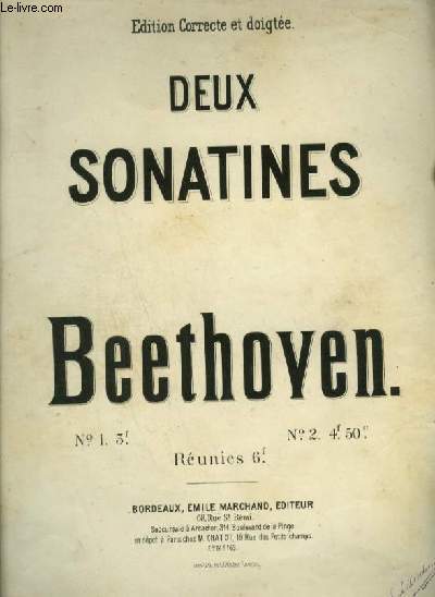 PARTITION MANUSCRITE : CHATEAU EN ESPAGNE - OP.19 POUR PIANO.DEUX SONATINES - POUR PIANO.