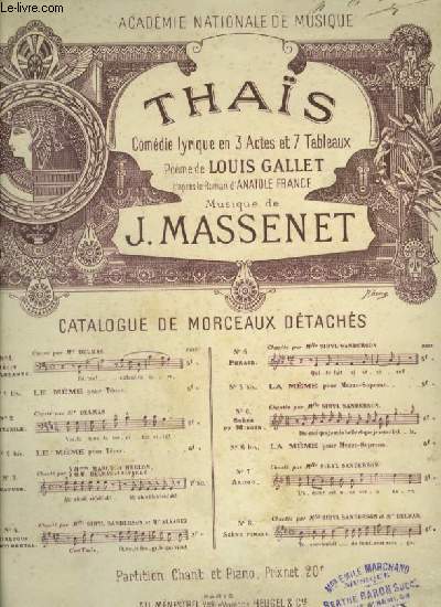 THAIS - N5 : PHRASES - POUR PIANO ET CHANT AVEC PAROLES.