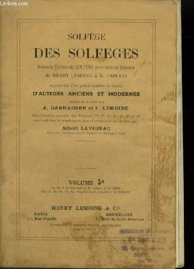 SOLFEGE DES SOLFEGES - VOLUME 3 A.