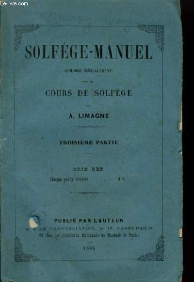 SOLFEGE MANUEL - COURS DE SOLFEGE - 3 PARTIE.
