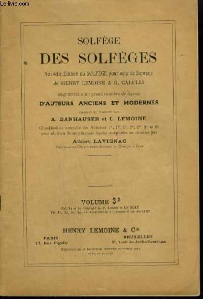 SOLFEGE DES SOLFEGES - VOLUME 3 B.