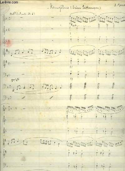 PARTITIONS MANUSCRITES : ANGELUS + AU CLAIR DE LA LUNE - SCENES PITTORESQUES POUR VIOLONS + FLUTES + HAUTBOIS + CLARINETTES + PETITS CUIVRES + TROMBONES + CELLO + CONTREBASSE + SAXO + GRANDE FLUTE.