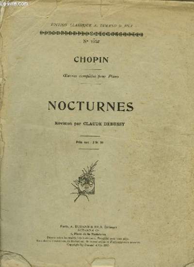 NOCTURNES - OEUVRES COMPLETES POUR PIANO - N9352.