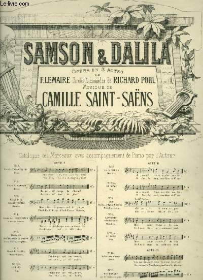 SAMSON & DALILA - N7 : AIR DE DALILA - POUR PIANO ET CHANT MEZZO SOPRANO AVEC PAROLES FRANCAISES ET ALLEMAND.