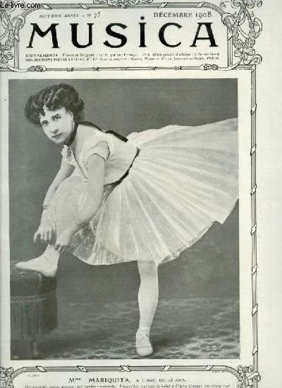 MUSICA - N75 : DECEMBRE 1908 - Chronique du mois + La danse, jolie et vertu familiales + Quelques figures de danse depuis 1830 + Tableau de Renoir 