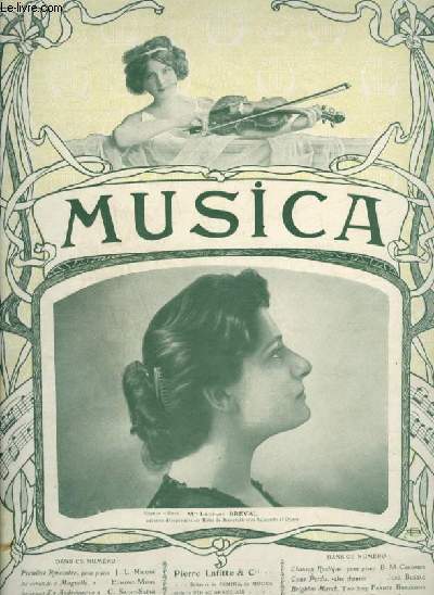 MUSICA - N7 : AVRIL 1903 - Chronique du mois + Csar Franck et les Batitudes + Le Gala Verdi  l'opra + P. de Sarasate + Photographie de Pablo de Sarasate + Siegfried Wagner + Chanteuse & Confrencire + Photographie de Lucien Fugre...