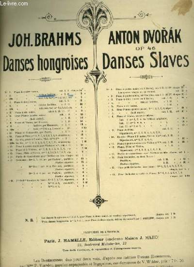 DANSES HONGROISES - N5 : POUR PIANO A 4 MAINS - CAHIER 2 - EDITION ORIGINALE.