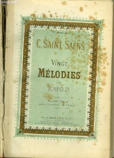 20 MELODIES ET DUOS : Rverie + La feuille de Peuplier + Le sommeil des fleurs + Plainte + Le lever de la lune + L'attente + Le pas d'armes du roi Jean + Soire en mer + Extase + La cloche + La mort d'Ophlie + Souvenances + Clair de lune +L'enlvement...