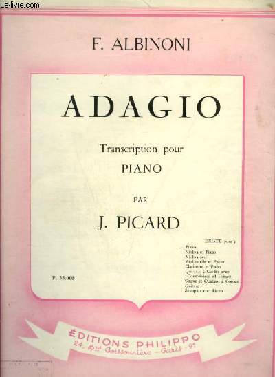 ADAGIO - POUR PIANO.