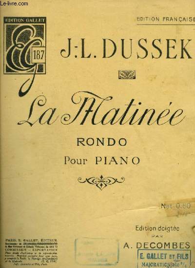 LA MATINEE - RONDO POUR PIANO.